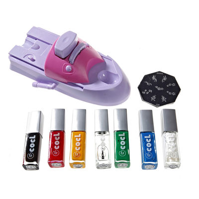 Reizende DIY-Nagel-Kunst, die Druckmaschine mit 6 Metallmuster-Platten stempelt
