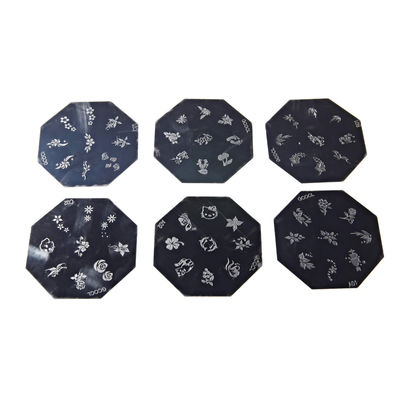 Reizende DIY-Nagel-Kunst, die Druckmaschine mit 6 Metallmuster-Platten stempelt