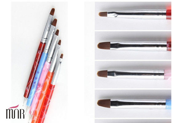 Buntes doppeltes Enden-Acrylnagel-Bürste für Nagel-Kunst/Nagel-Malerei-Bürste
