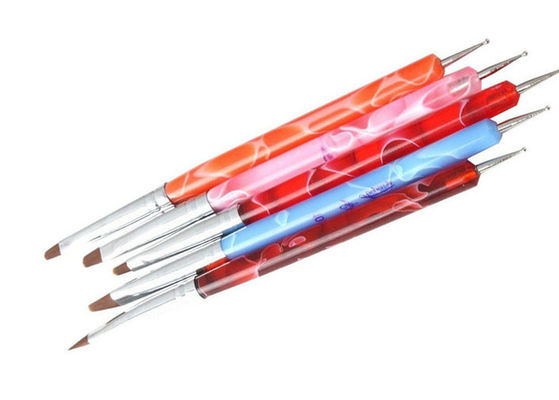 Buntes doppeltes Enden-Acrylnagel-Bürste für Nagel-Kunst/Nagel-Malerei-Bürste