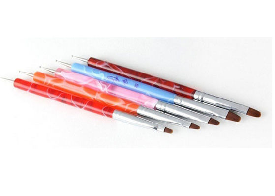 Buntes doppeltes Enden-Acrylnagel-Bürste für Nagel-Kunst/Nagel-Malerei-Bürste