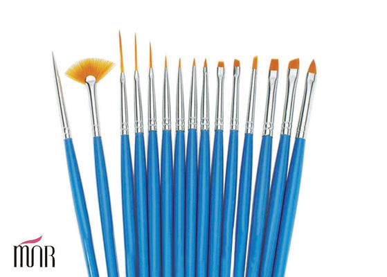 Kosmetische blaue Nagel-Kunst-Entwurfs-Bürsten, 4-teilige kosmetische Nagel-Kunst-Bürste