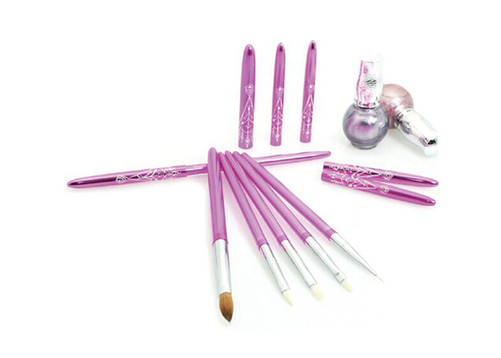 Kolinsky-Zobel-Haar-Nagel-Kunst-Bürsten-Satz, Nagellack-Applikatorn-Bürste